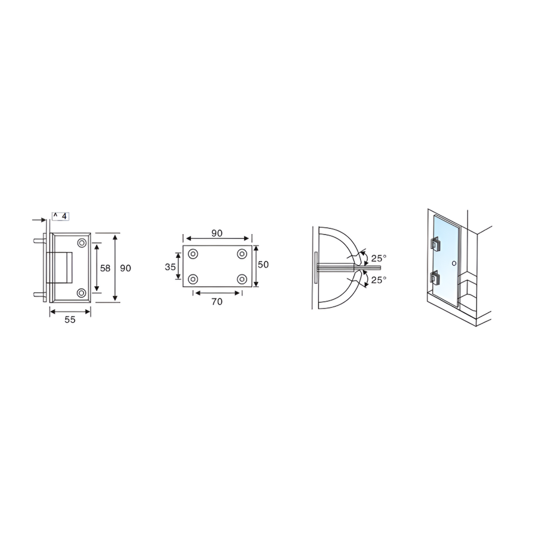 Shower Hinges